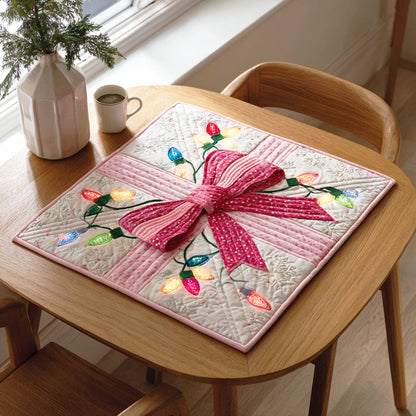 Merry Bow Quilted Table Topper NCU0NTD264