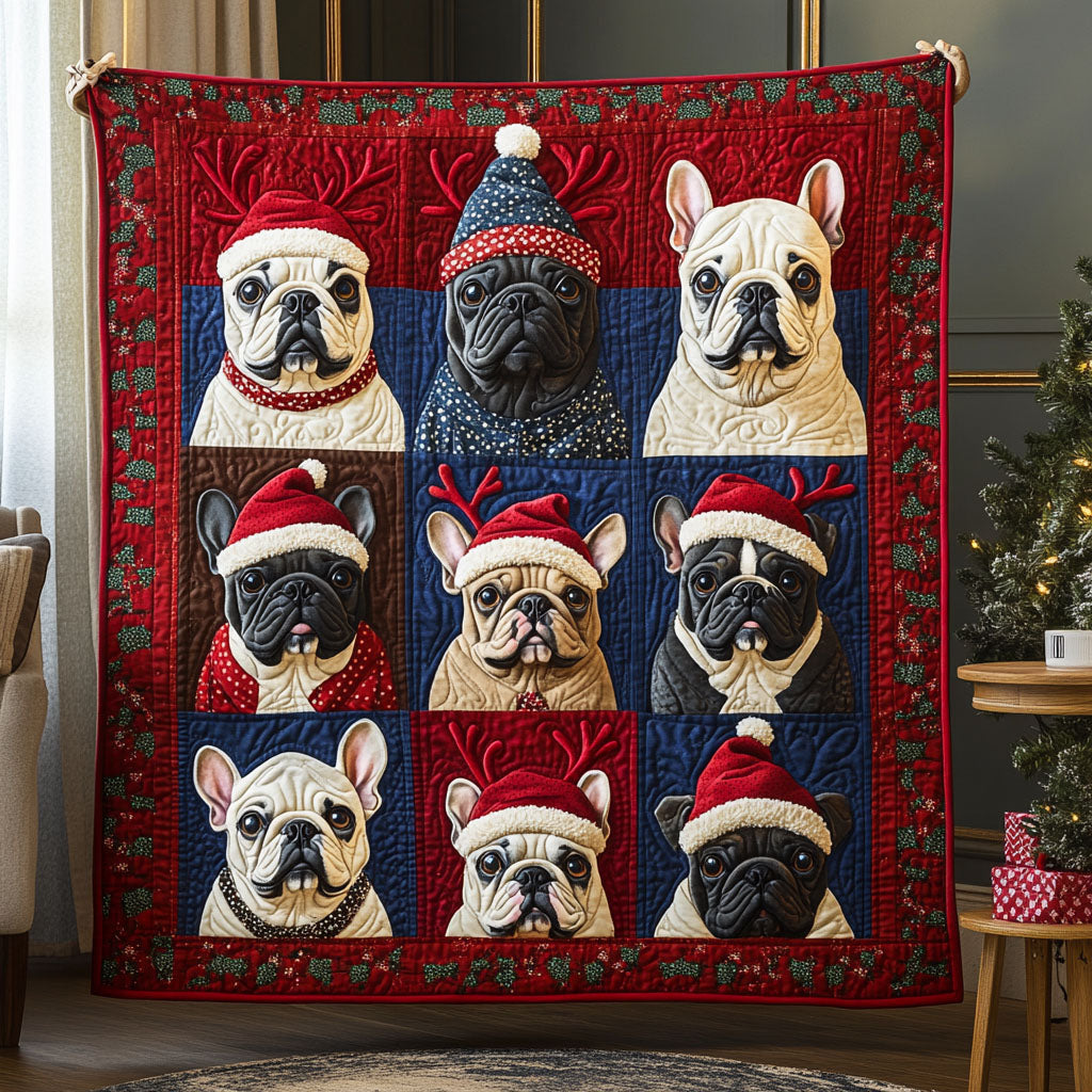 Merry Bulldog Magic Quilted Blanket NCU0PT2056