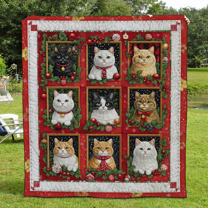 Merry Catmas Quilted Blanket NCU0TL1683