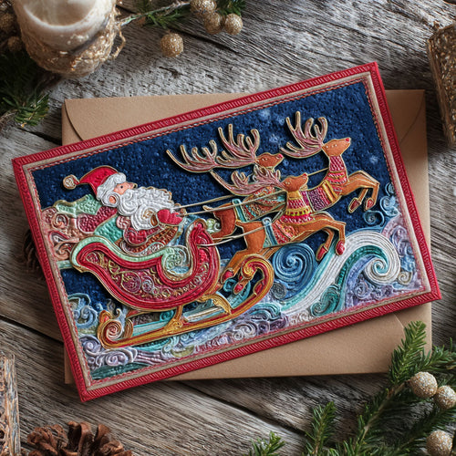 Merry Delivery Quilted Fabric Postcard NCU0PTT2299