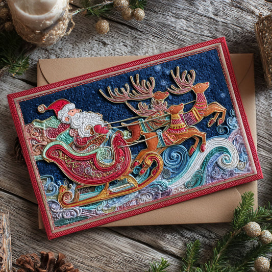 Merry Delivery Quilted Fabric Postcard NCU0PTT2299