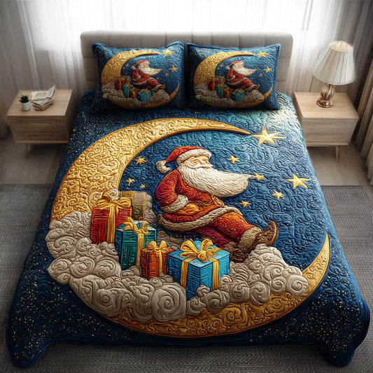 Merry Gift Santa 3-Piece Quilted Bedding Set NCU0NTD887