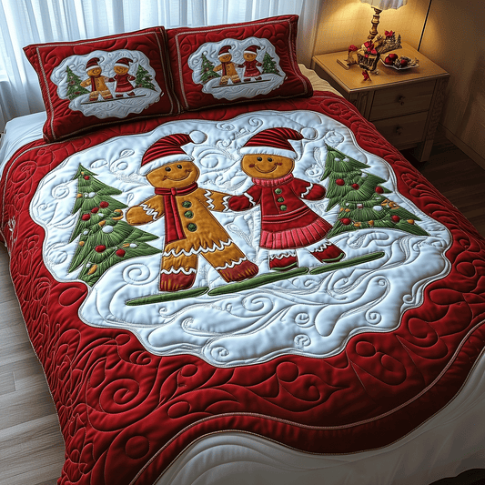 Merry Gingerbread Nights 3-Piece Quilted Bedding Set NCU0TH2213
