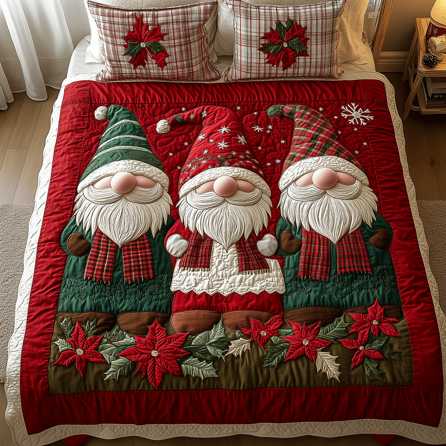 Merry Gnome 3-Piece Quilted Bedding Set NCU0TH2122