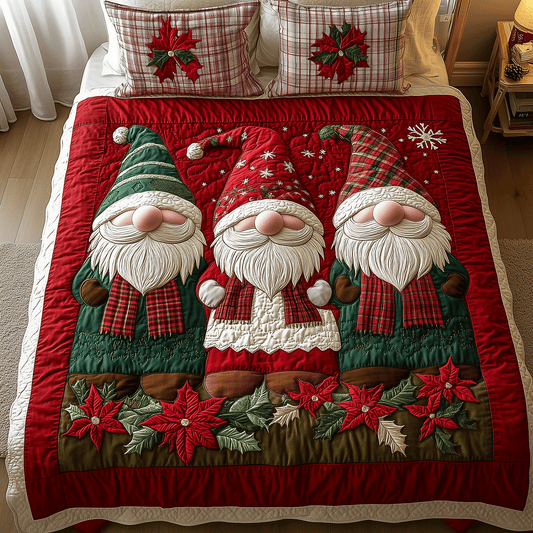 Merry Gnome 3-Piece Quilted Bedding Set NCU0TH2122
