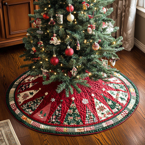 Merry Pines Christmas Quilted Tree Skirt NCU0NTD1217