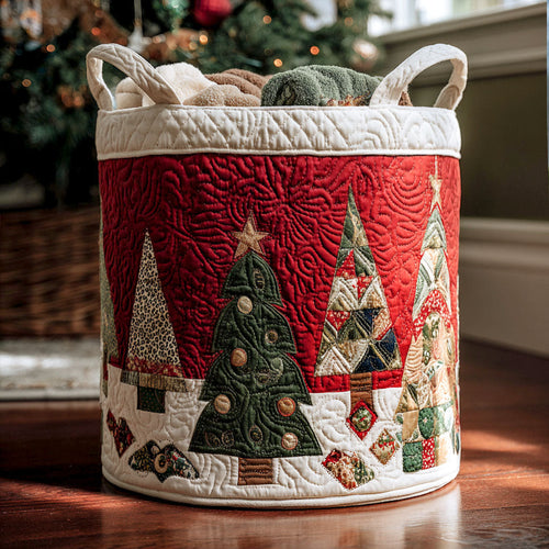 Merry Pines Quilted Laundry Basket NCU0PTT1927