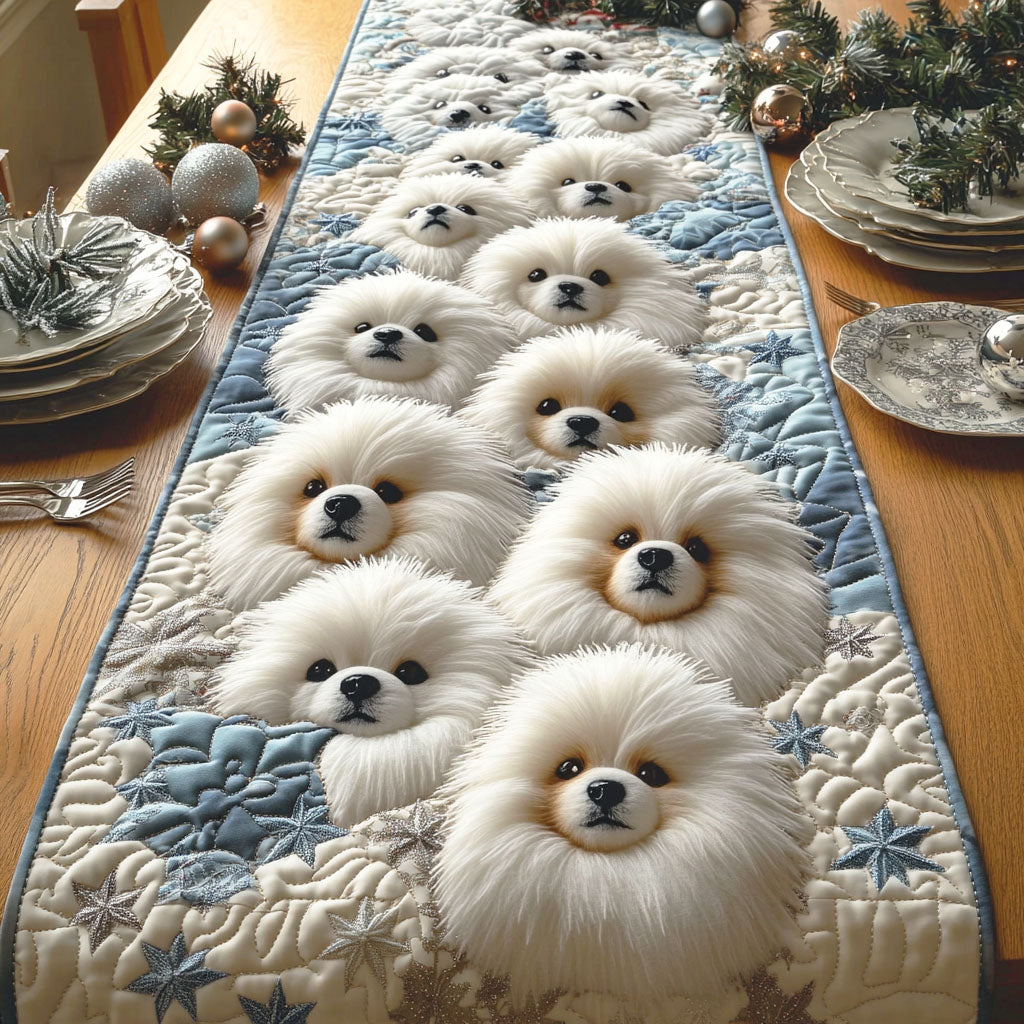 Merry Pom Quilted Table Runner NCU0NTD552
