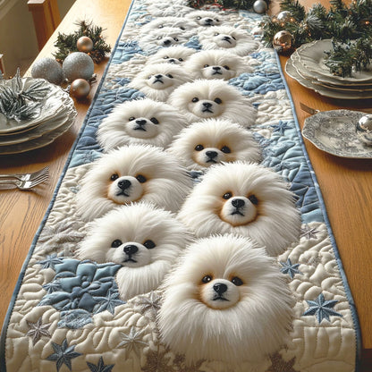 Merry Pom Quilted Table Runner NCU0NTD552
