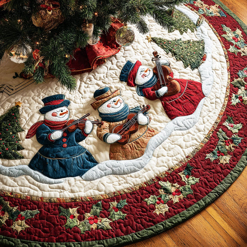 Merry Snow Hug Christmas Quilted Tree Skirt NCU0NTD941