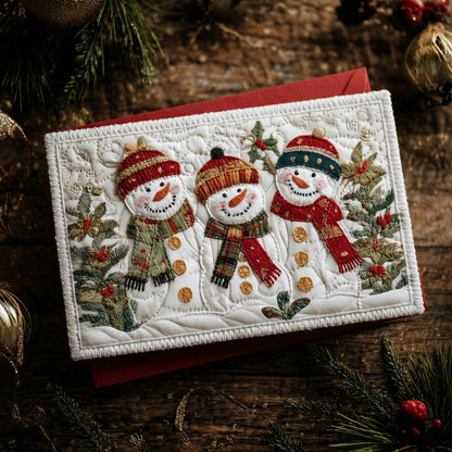 Merry Snowday Quilted Fabric Postcard NCU0PTT2300