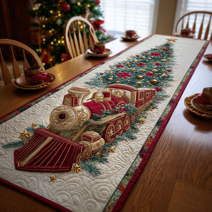 Merry Track Ride Quilted Table Runner NCU0NTV352