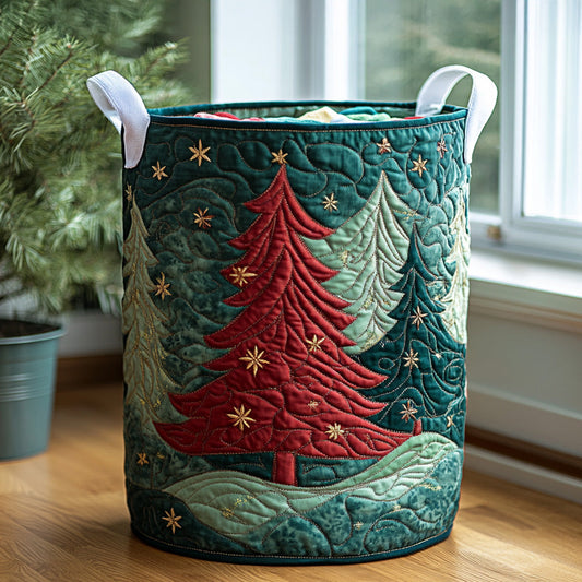 Merry Trees Quilted Laundry Basket NCU0DV830