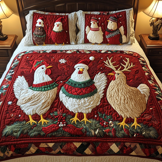 Merry Trio 3-Piece Quilted Bedding Set NCU0NT2096