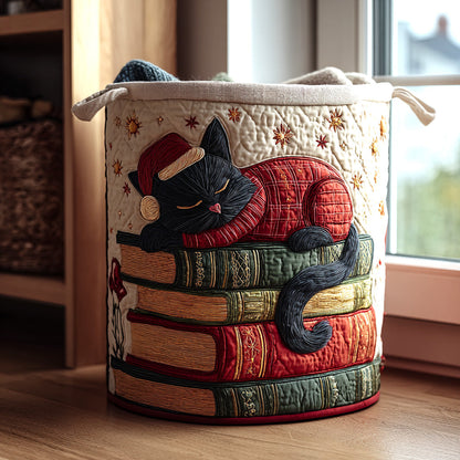 Merry Whiskers Quilted Laundry Basket NCU0PVL694