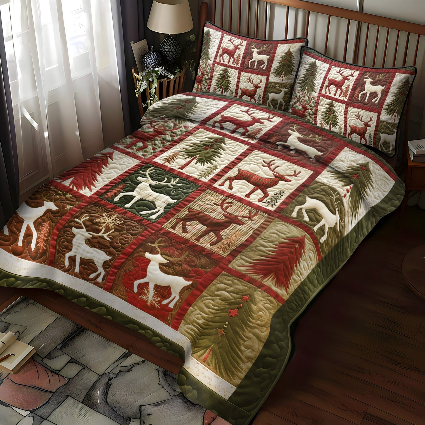 Merry and Bright Quilted Bedding Set NCU0DV1629