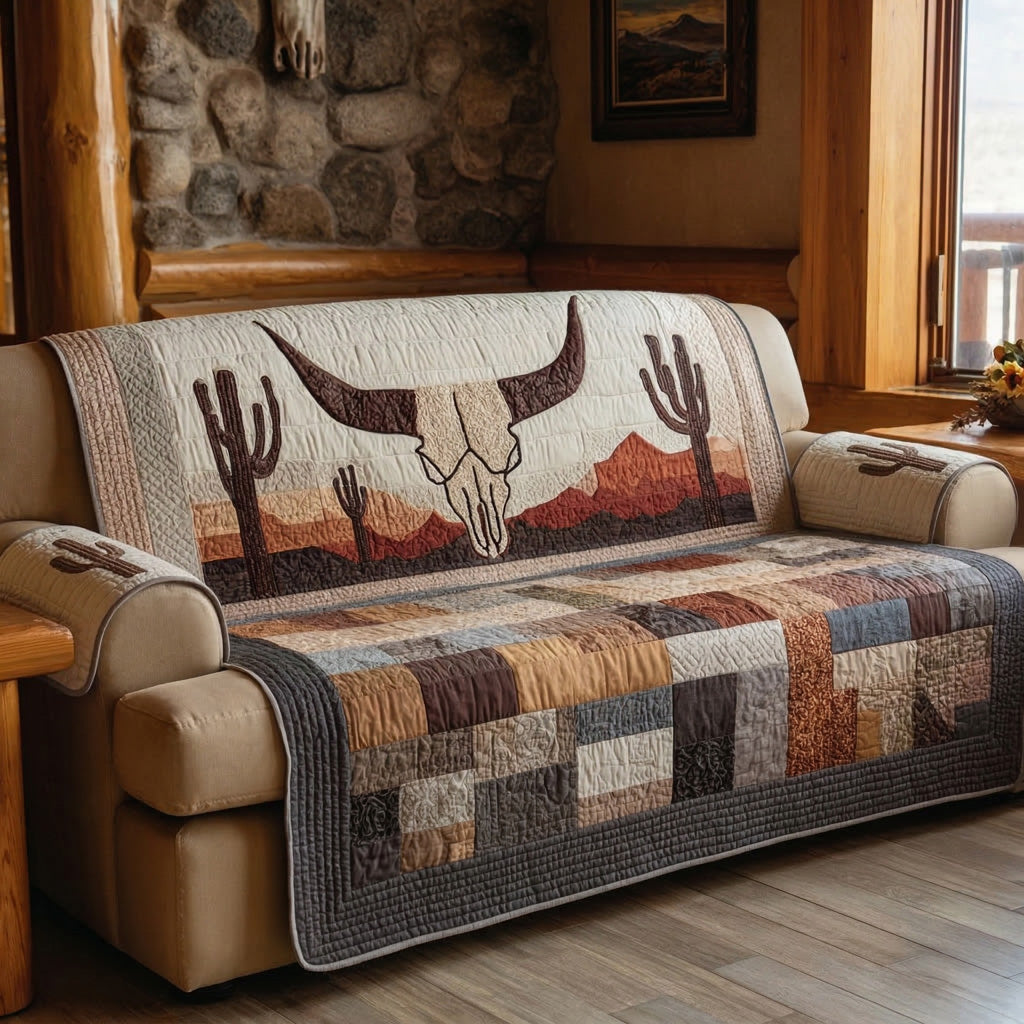 Mesa Skull Patch Quilted Sofa Cover NCU0LDH877