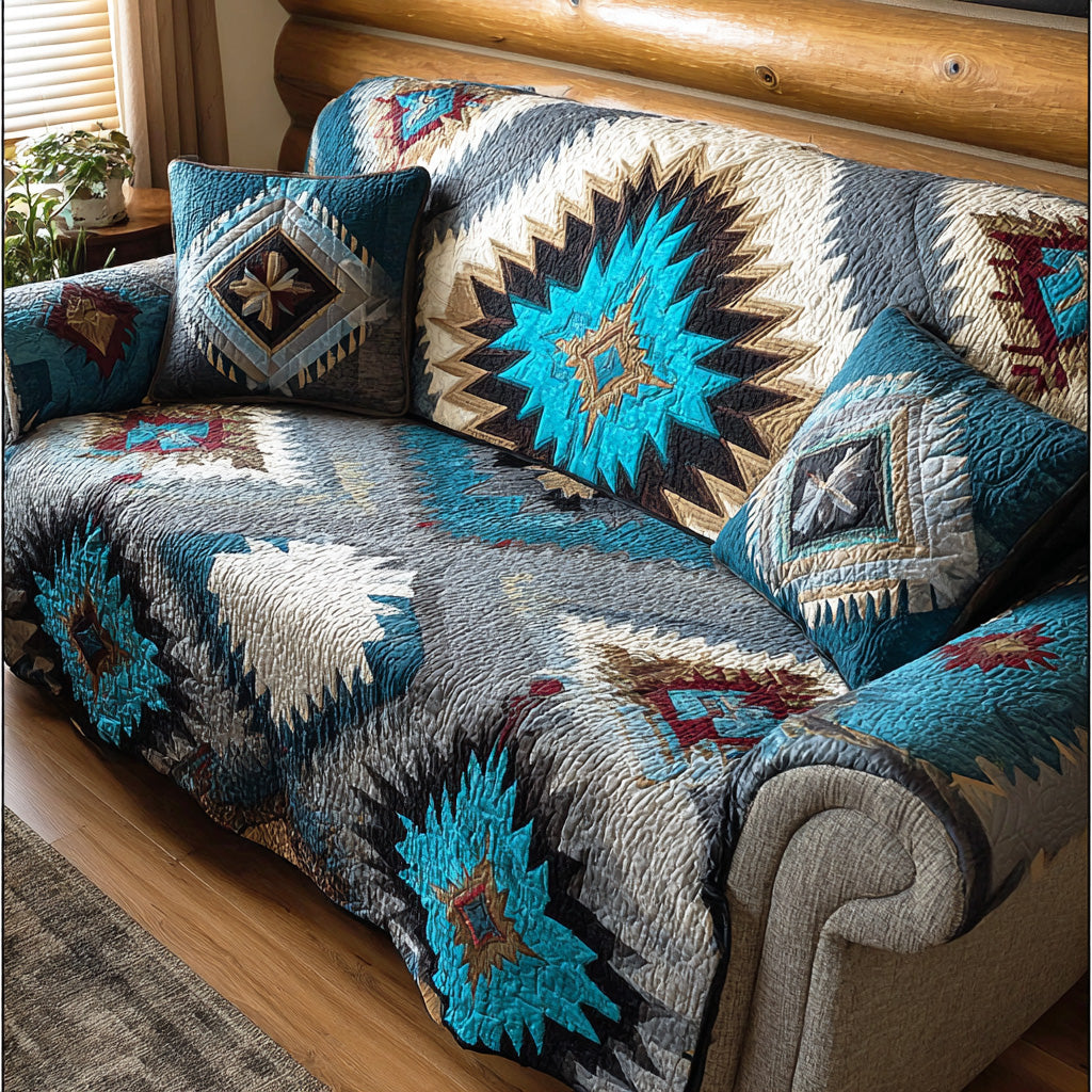 Canyon Weave Quilted Sofa Cover NCU0QN076