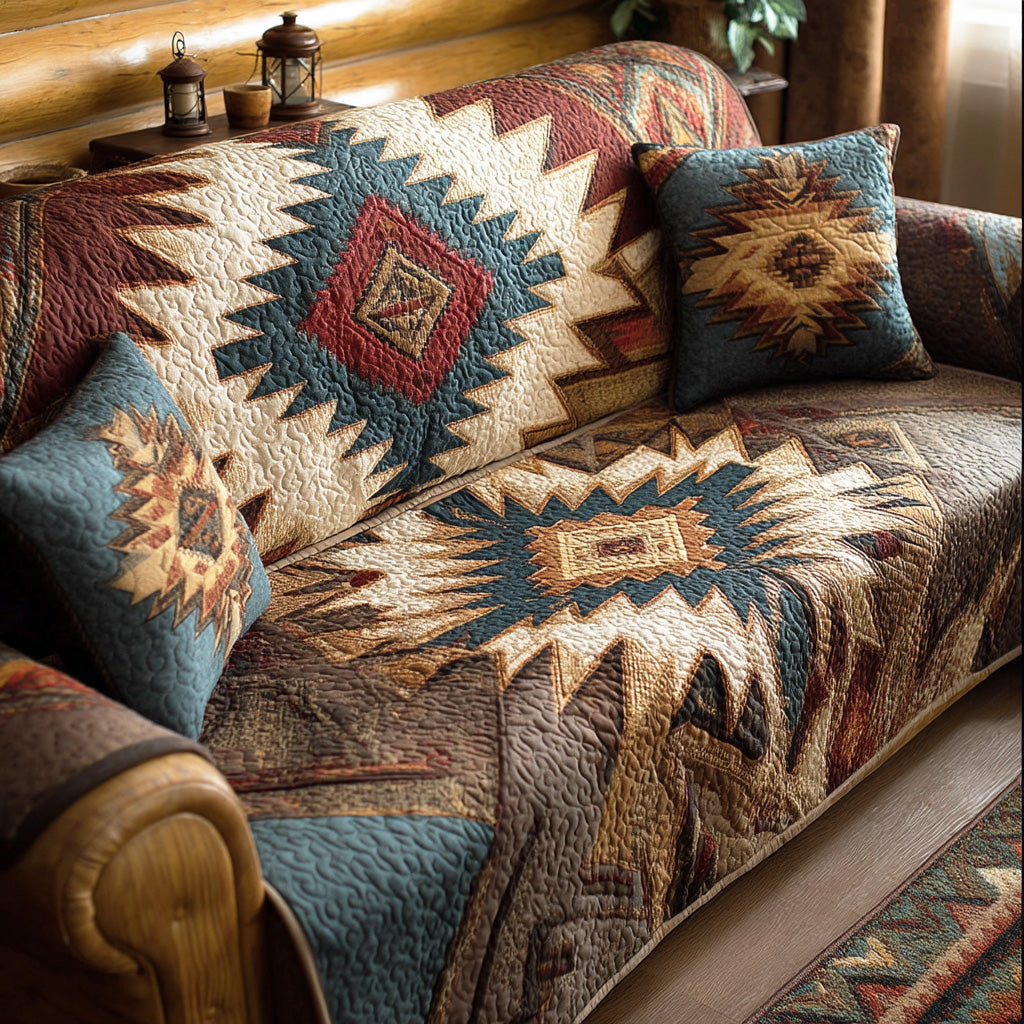 Canyon Weave Quilted Sofa Cover NCU0QN076