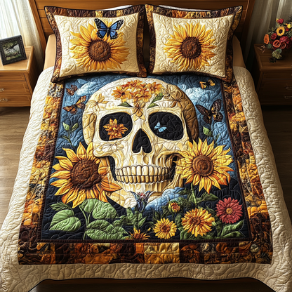Artistic Skull 3-Piece Quilted Bedding Set NCU0VT66