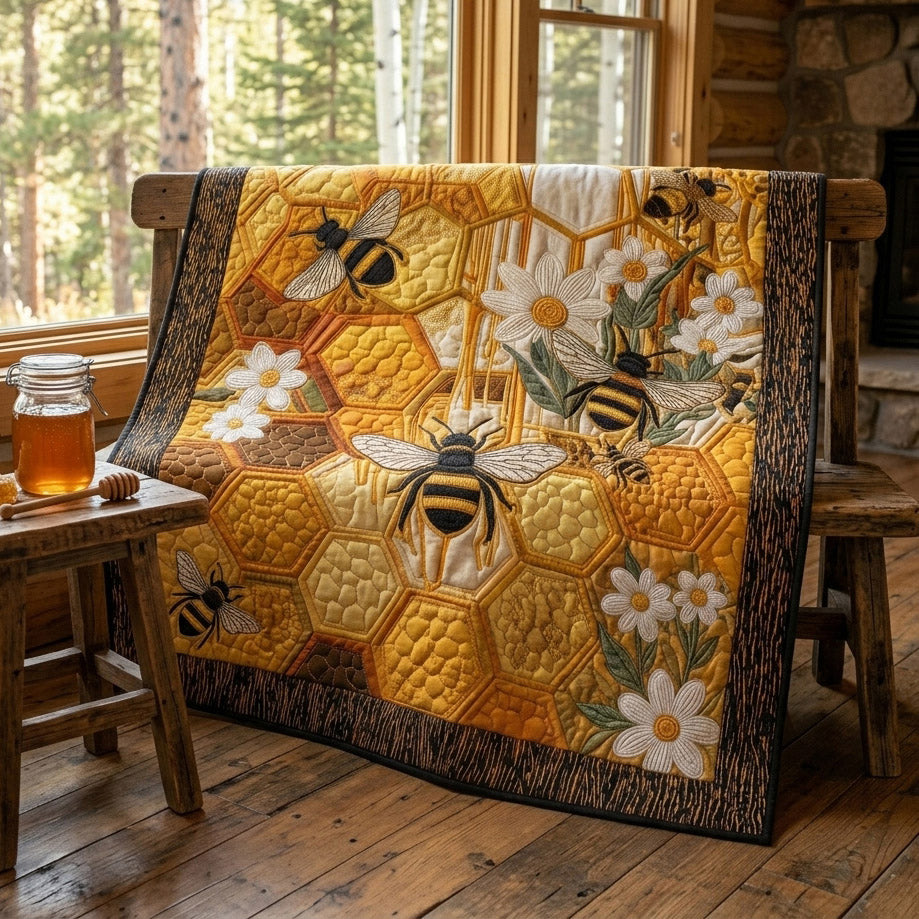 Midnight Bee Garden Quilted Blanket NCU0HNH1179