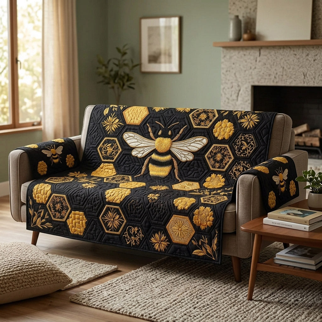 Midnight Bee Majesty Quilted Sofa Cover NCU0HNH1170