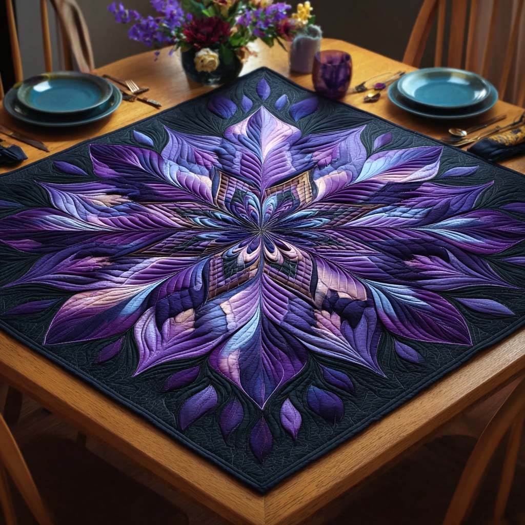 Midnight Bloom Quilted Table Topper NCU0NNT1136