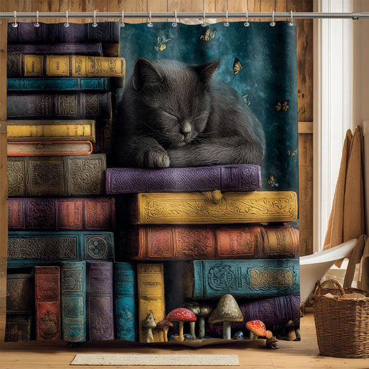 Midnight Book Nook Shower Curtain NCU0PTT2968