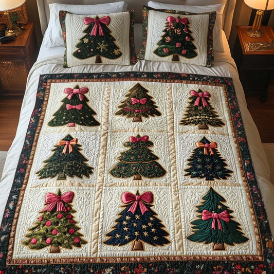 Midnight Bow 3-Piece Quilted Bedding Set NCU0NT2012