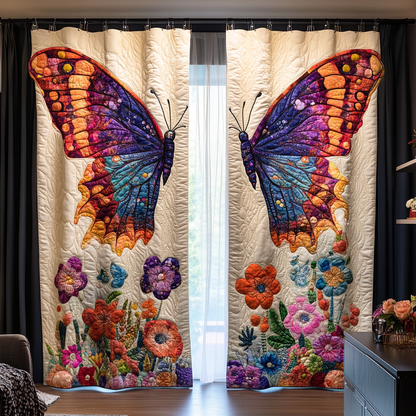 Midnight Butterfly Quilted Curtains NCU0DDK1786