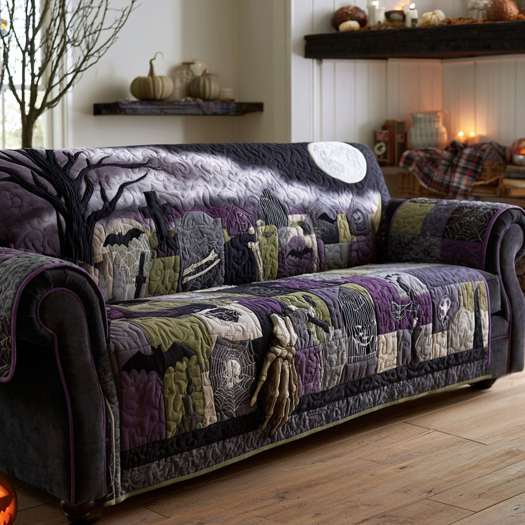 Midnight Cemetery Quilted Sofa Cover NCU0PTT3249