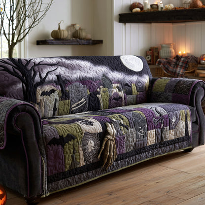 Midnight Cemetery Quilted Sofa Cover NCU0PTT3249