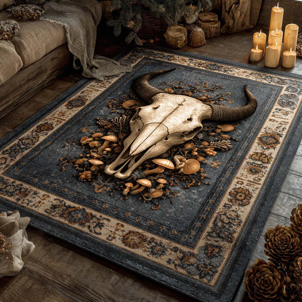 Midnight Desert Skull Area Rug NCU0NXD1208