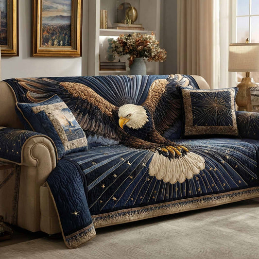 Midnight Eagle Quilted Sofa Cover NCU0NXD1574