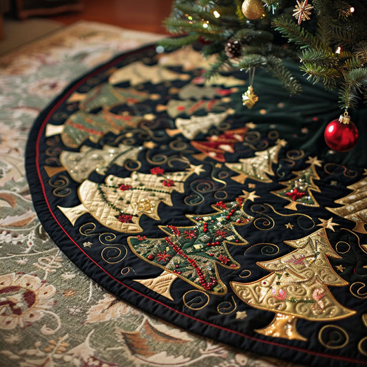 Midnight Evergreen Quilted Tree Skirt NCU0NTV326