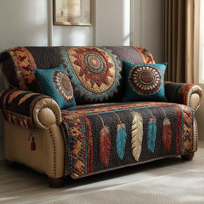 Midnight Feathers Quilted Sofa Cover NCU0NNL229