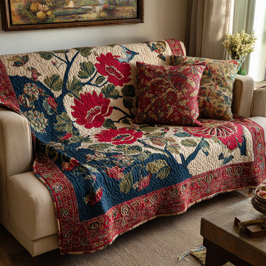 Midnight Floral Vine Quilted Blanket NCU0LDH705