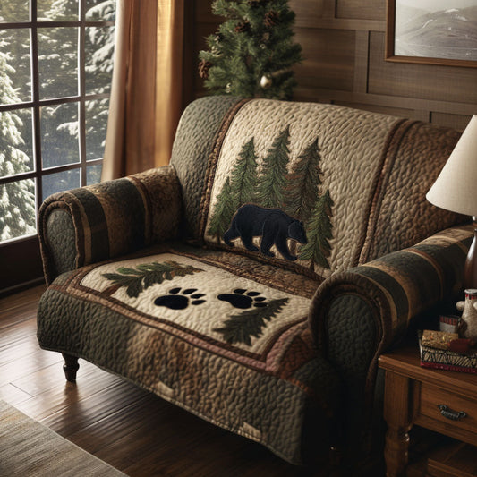 Midnight Forest Bear Quilted Sofa Cover NCU0PTT2638