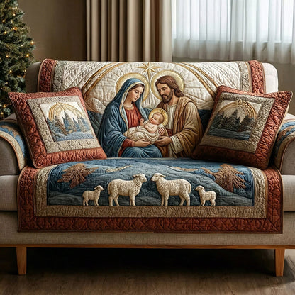 Midnight Glory Nativity Quilted Sofa Cover NCU0LDH057