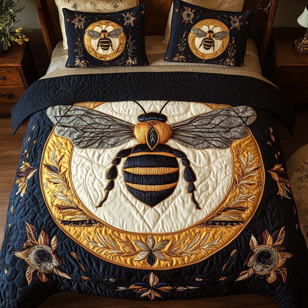 Midnight Glow 3-Piece Quilted Bedding Set NCU0NT2145
