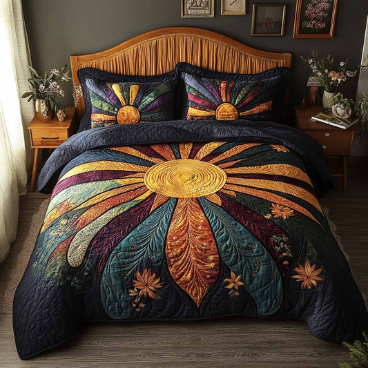 Midnight Glow 3-Piece Quilted Bedding Set NCU0NXD1725