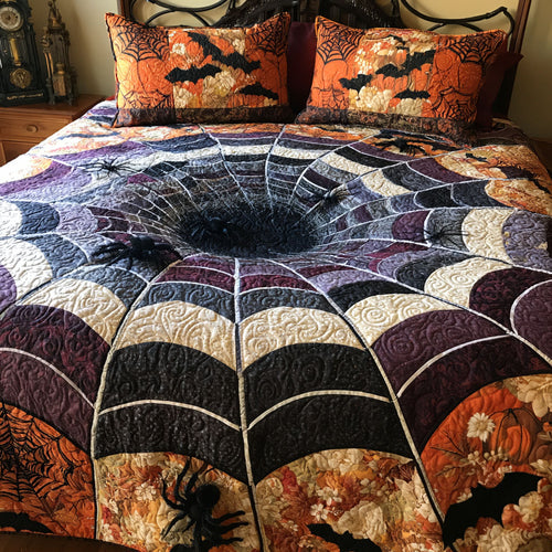 Midnight Harvest Web 3-Piece Quilted Bedding Set NCU0PTT3347