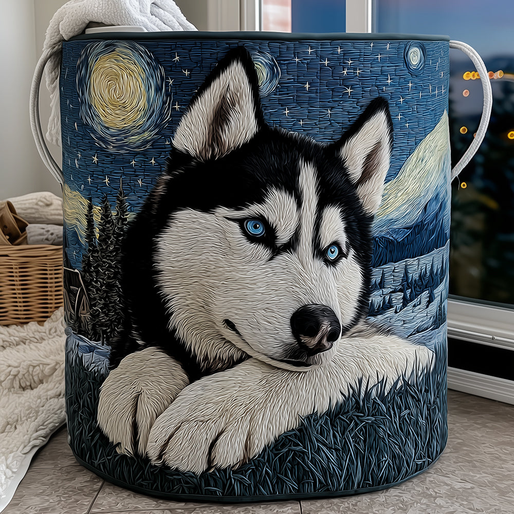 Midnight Husky Quilted Laundry Basket NCU0TH3123