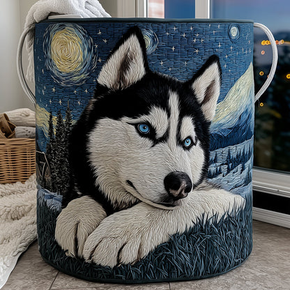 Midnight Husky Quilted Laundry Basket NCU0TH3123