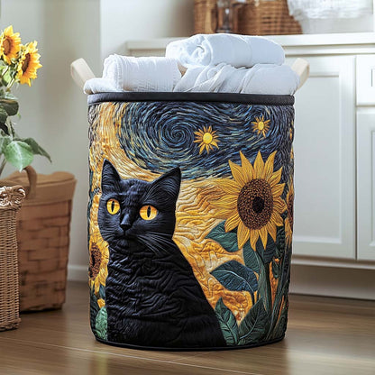 Midnight Kitty Quilted Laundry Basket NCU0NNL005
