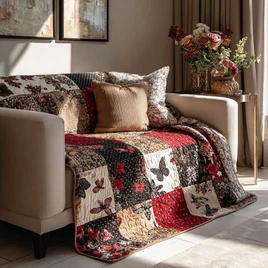 Midnight Leopard Bloom Quilted Blanket NCU0LDH267