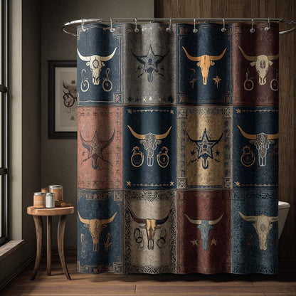Midnight Longhorn Shower Curtain NCU0NXD1423