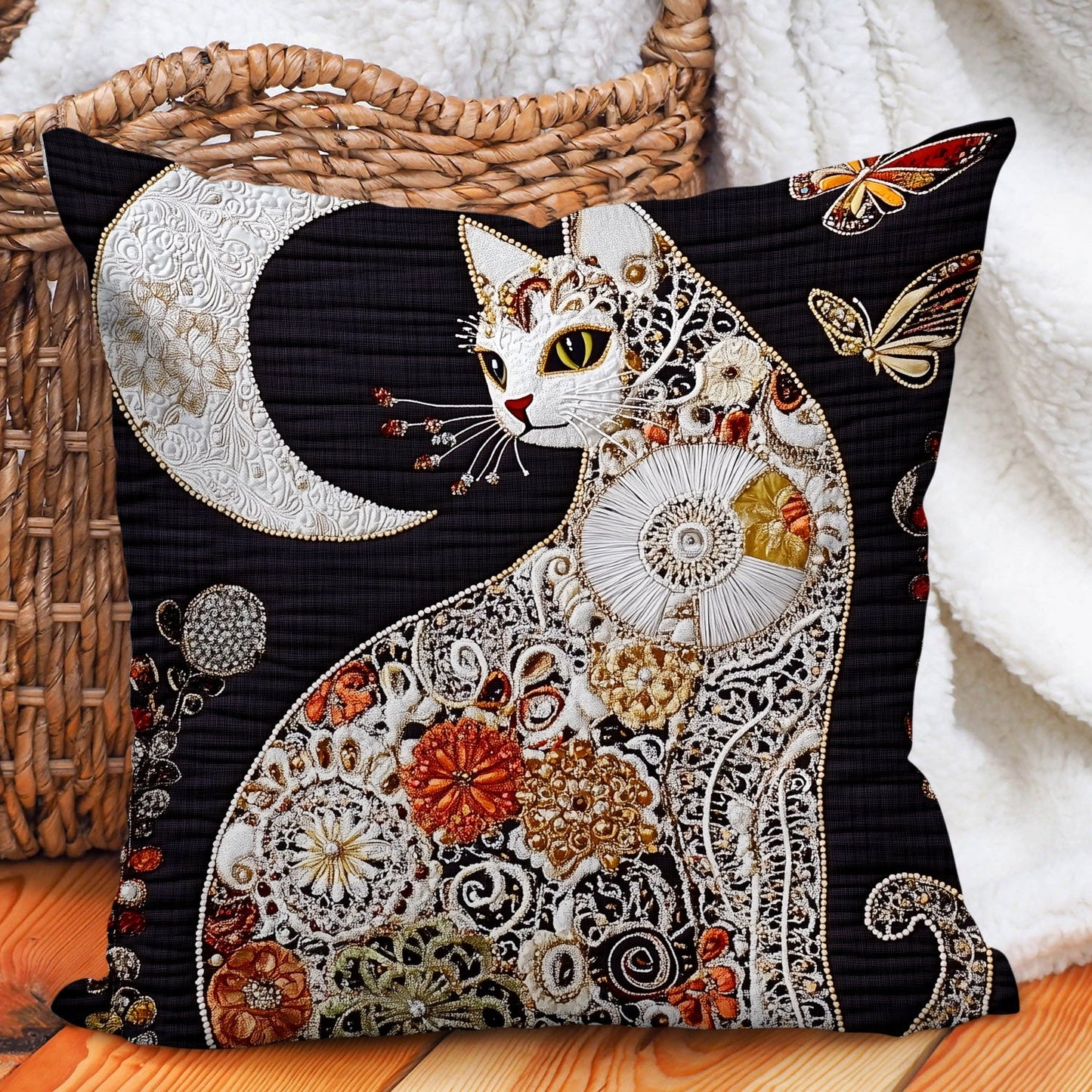 Midnight Meow Quilted Pillow Case NCU0DV992