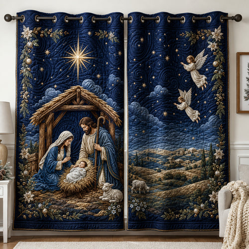 Midnight Miracle Glory Quilted Curtains NCU0HNH1214