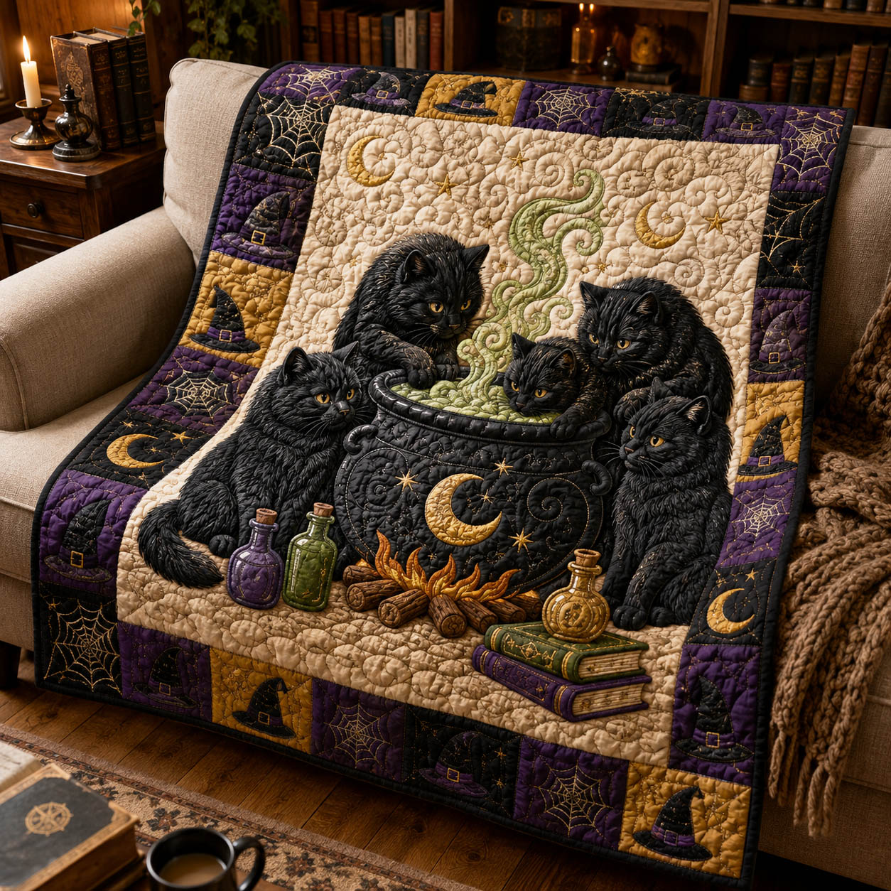 Midnight Mischief Quilted Blanket NCU0NTD2044